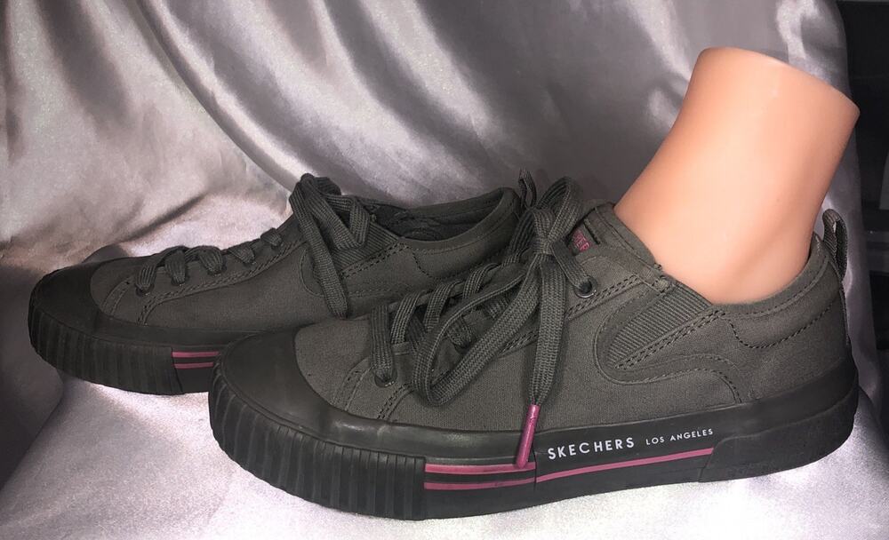 Skechers Shoes Los Angeles Memory Foam Lace Olive/Army Green Sneakers Women Sz 7